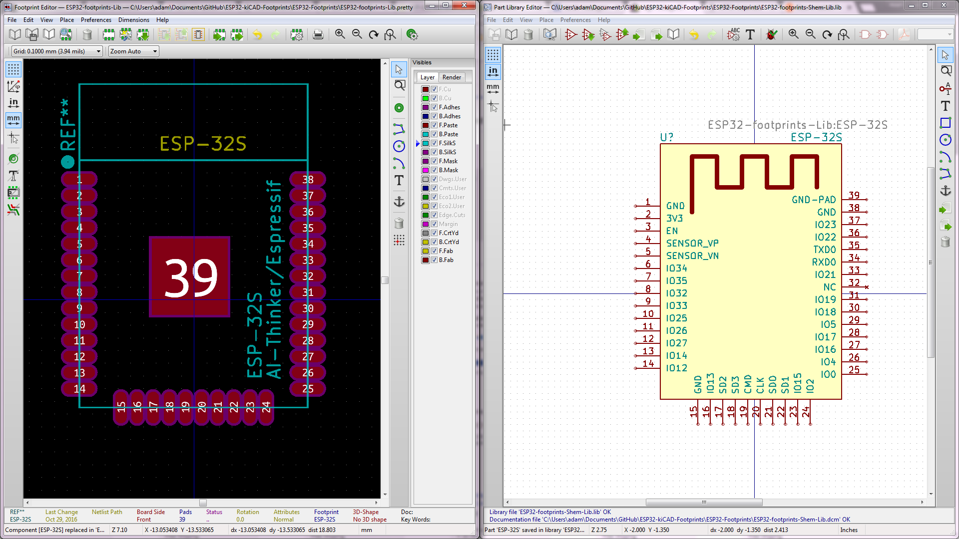 ESP32 KiCAD Library | Hackaday.io