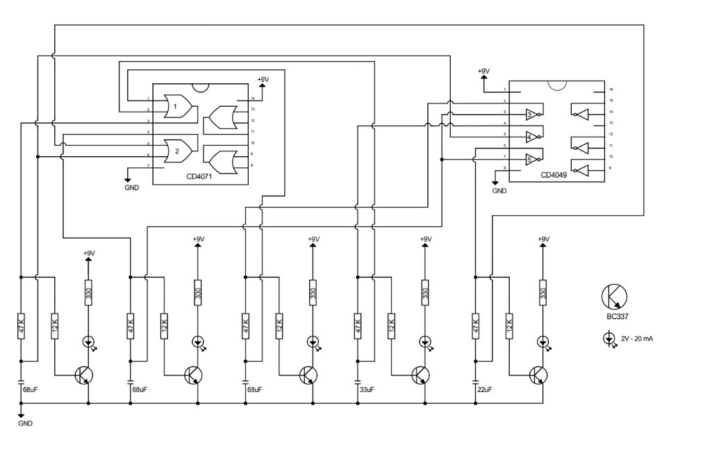 logic gates circuits led