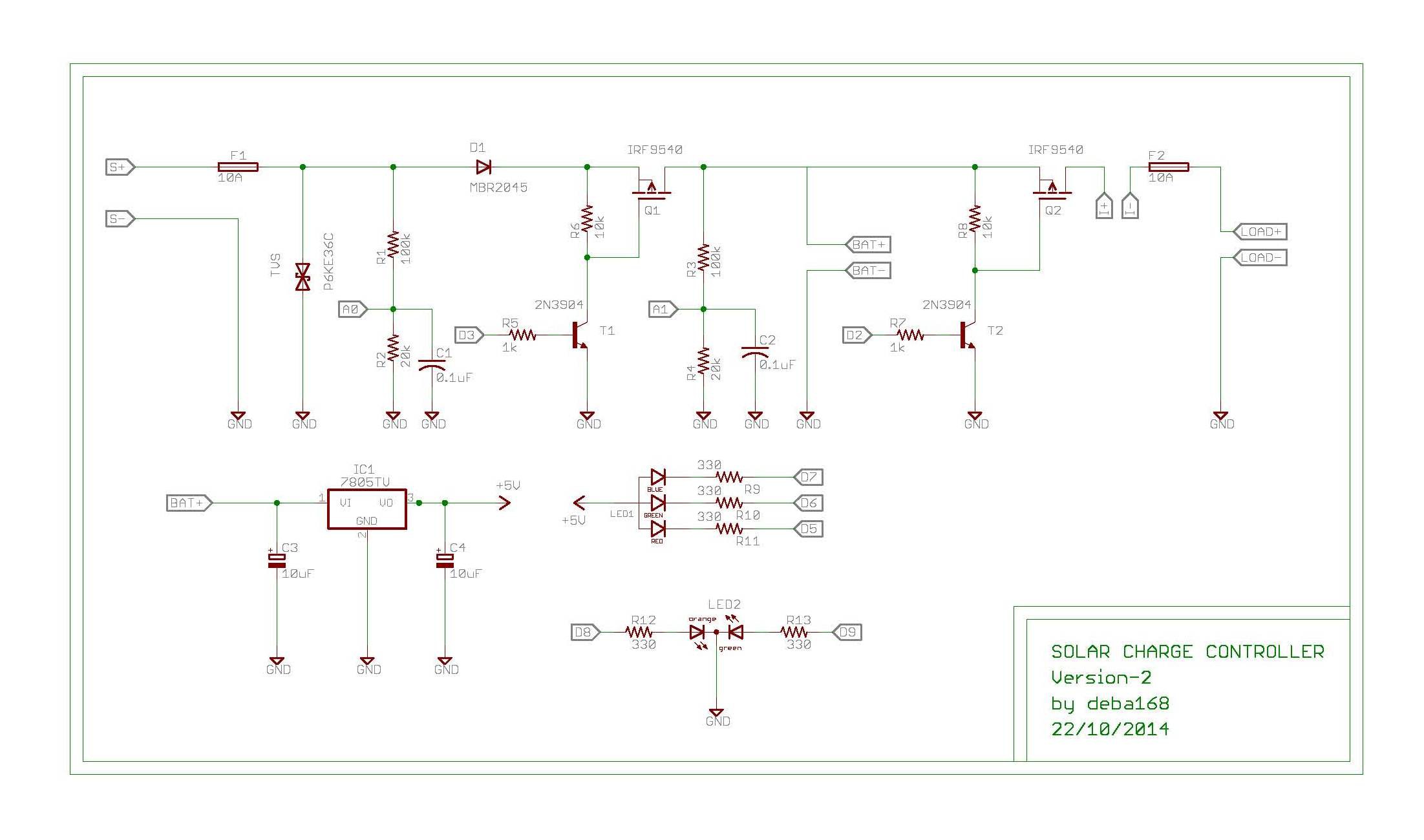 Pwm Solar Charge Controller Circuit Diagram