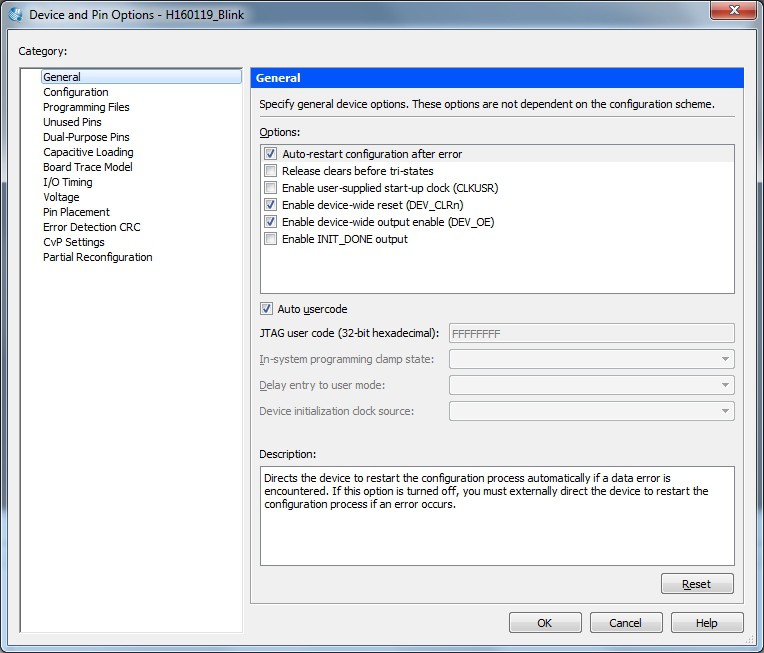 quartus io assignment warnings report