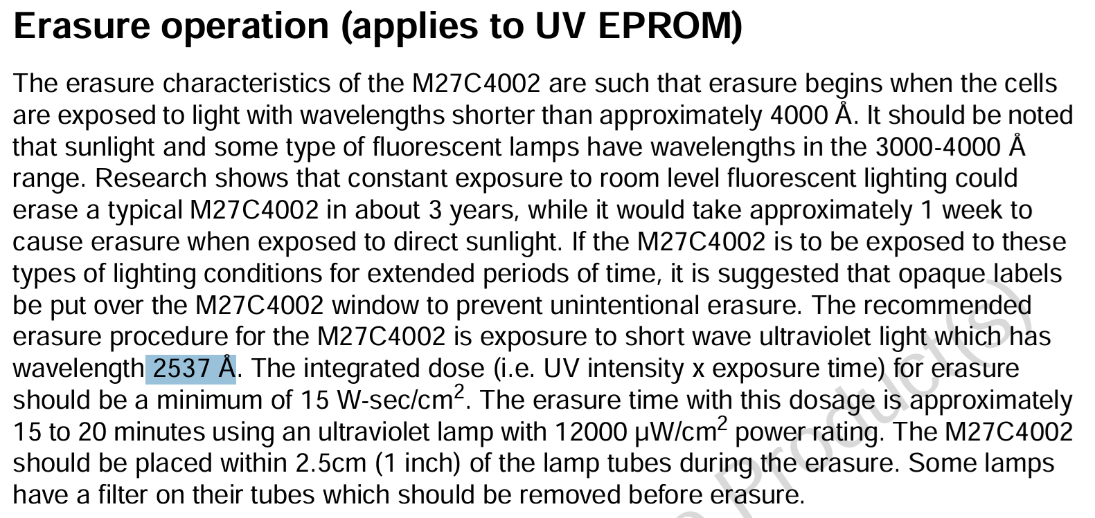 EPROM erasure EPROM erasure