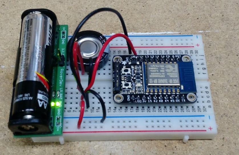 BOoStick by CaptMcAllister, showed powering an ESP32 with a Super Capacitor