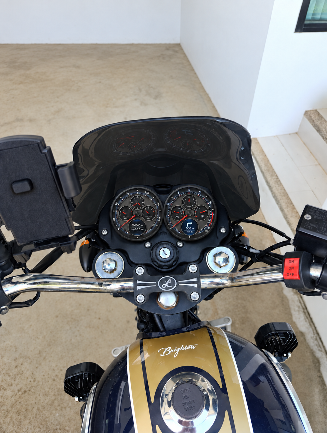 Concept visualization of the twin-instrument panel on my GPX motorcycle