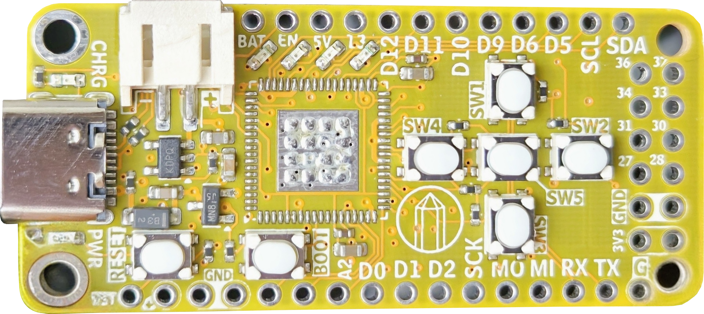 unpopulated crystal board