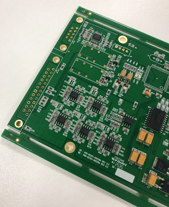 Ceramic capacitors mounted on a printed circuit board (PCB) for electronic circuit applications