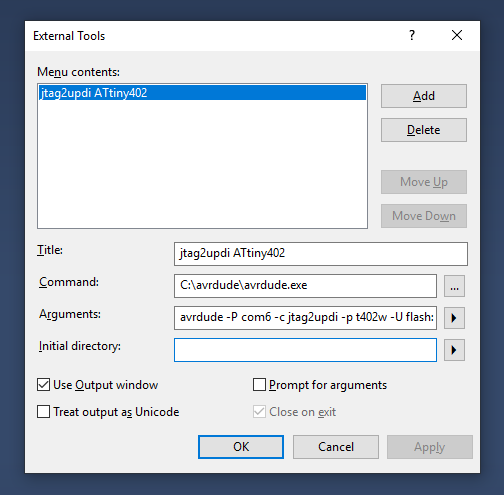 Set Up Atmel Studio for ATtiny and Add jtag2updi Programmer | Details |  