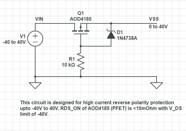 Reverse Polarity protection for high current and voltage range, Details