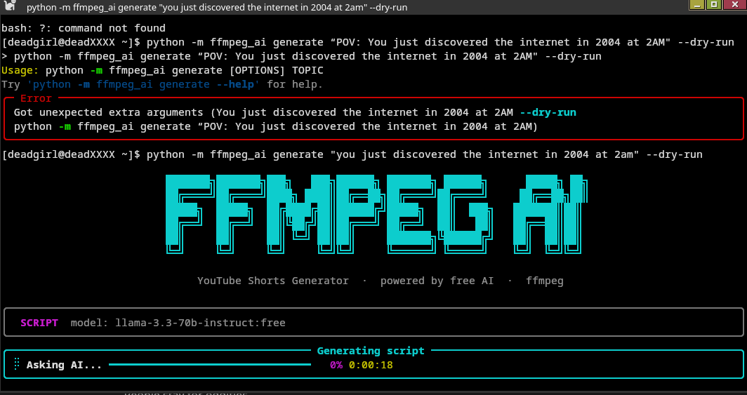 Gallery | ffmpeg-ai: Fully Free AI -> Video CLI Pipeline | Hackaday.io