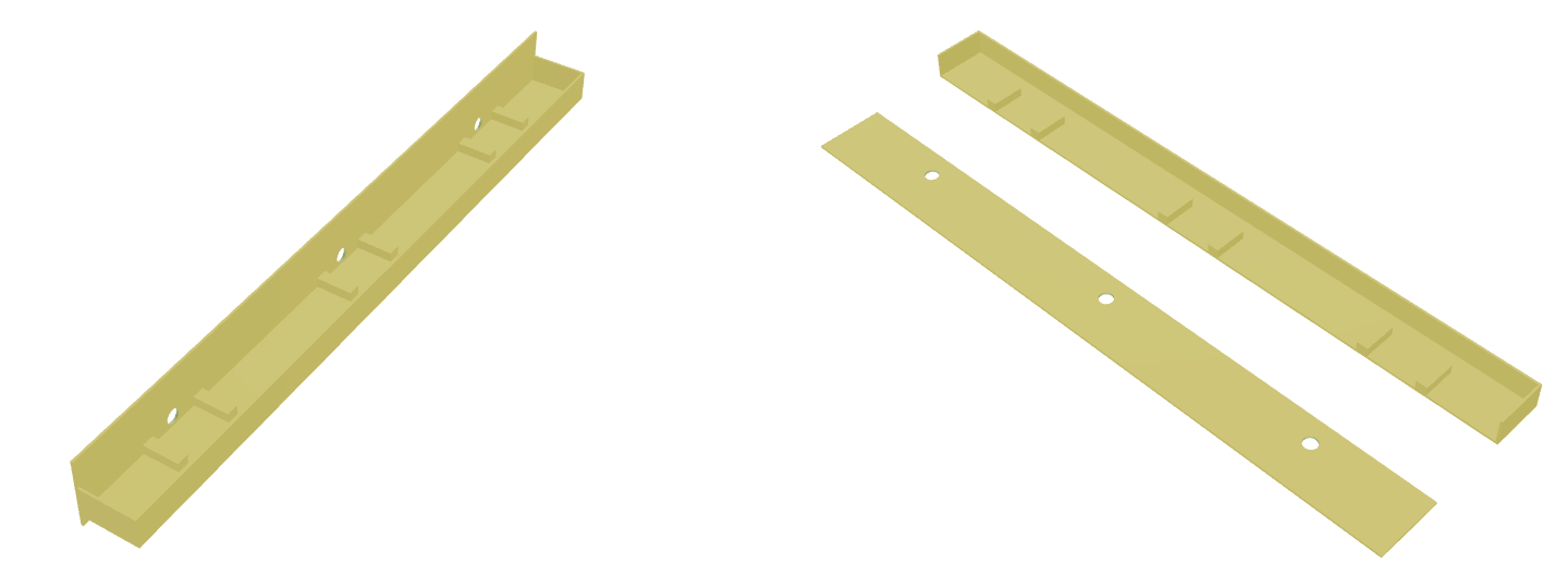 Views of a case with an elevated body, and a version with the front cover split.