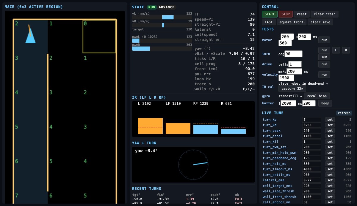 Web debugger (earlier sketch, since removed): run state.