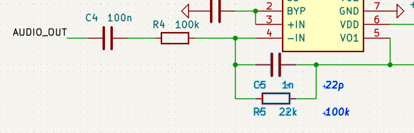 Part of the schematic diagram showing the filter components.