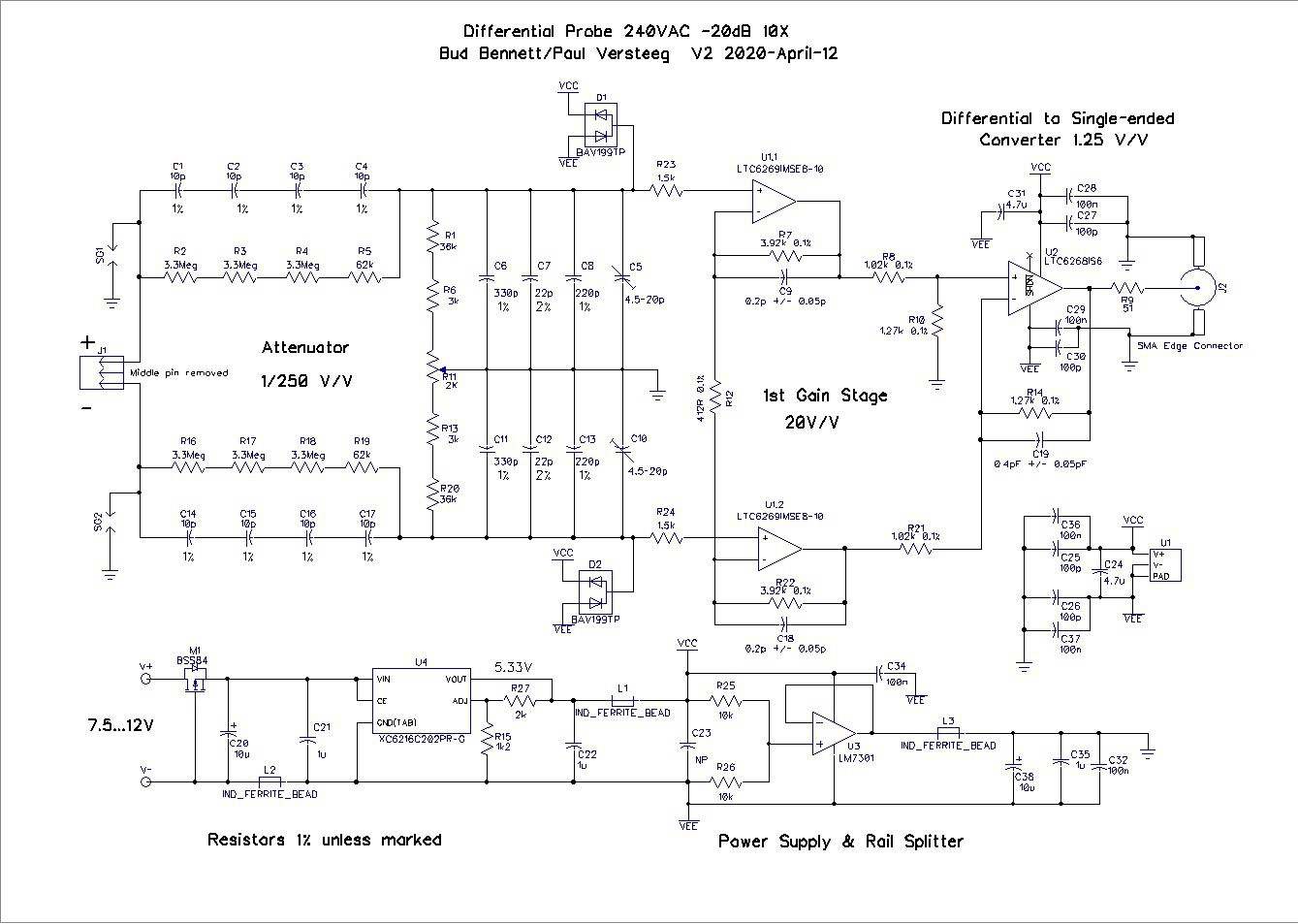 A 10x 100mhz Differential Probe Hackaday Io