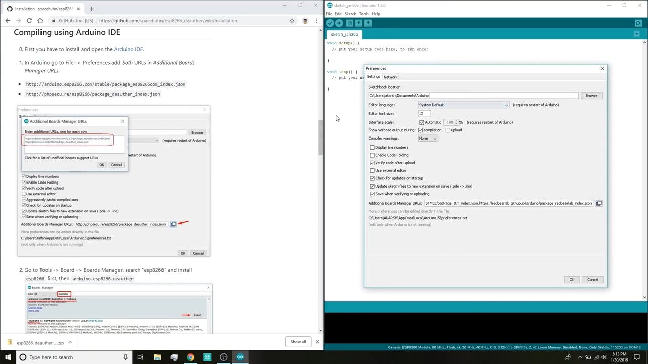 Arduino package index json. Tools-Boards-Boards manage.