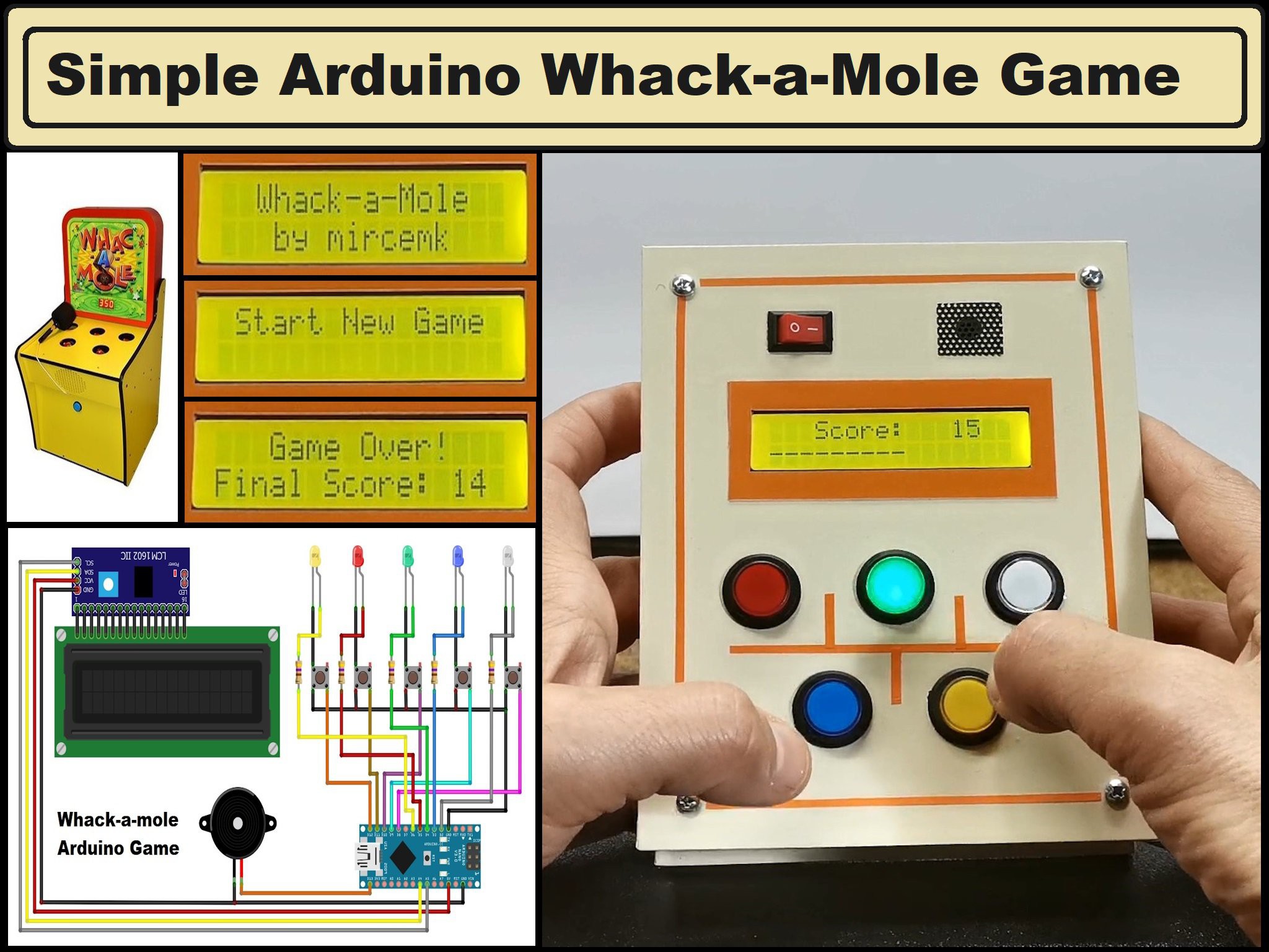 Gallery | DIY Simple Arduino Whack-a-Mole Game | Hackaday.io