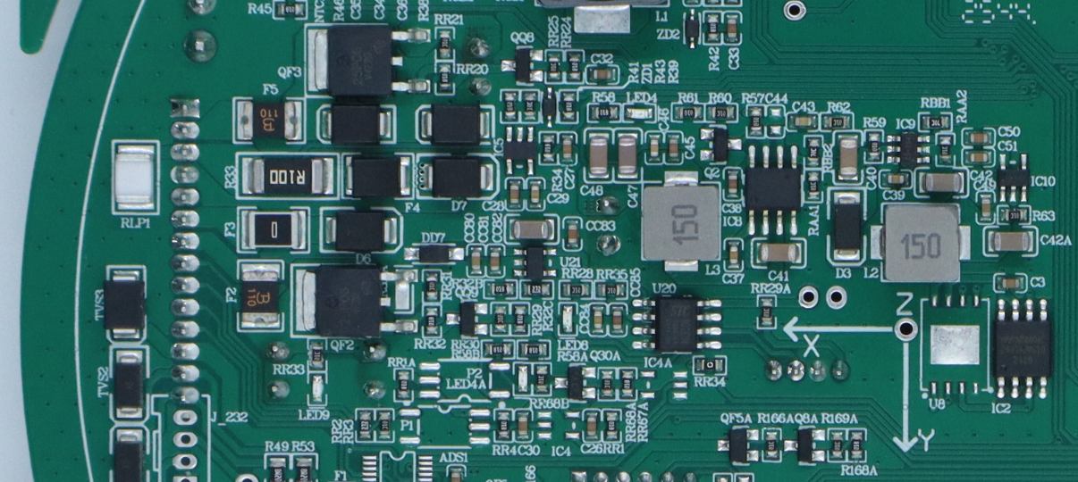 Printed circuit board (PCB) featuring precision copper traces and electronic components, illustrating professional PCB manufacturing and power management applications for LDO power modules and DC/DC converters. Printed circuit board (PCB) featuring precision copper traces and electronic components, illustrating professional PCB manufacturing and power management applications for LDO power modules and DC/DC converters.