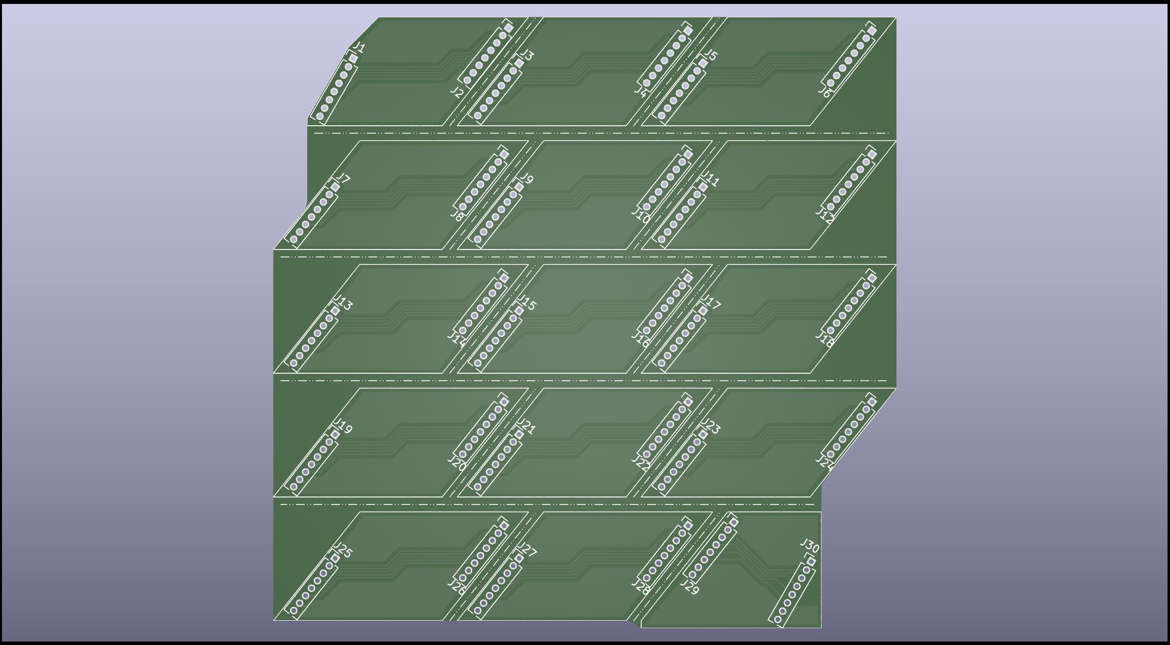 All 15 interconnect board tiled into 1 PCB