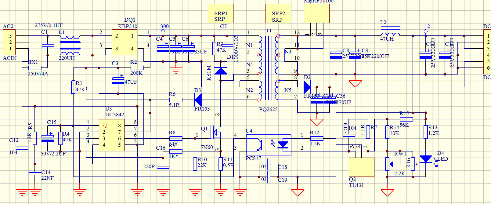 Uc3842 схема включения