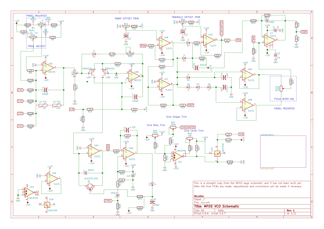 Scheme size мод. Лимитер на lm13700. Схема модуля VCO. Schematic схемы. VCO DIY.