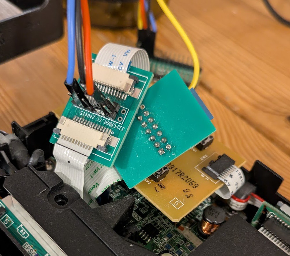 FPC sniffer board made to capture the data being sent from scanner main board