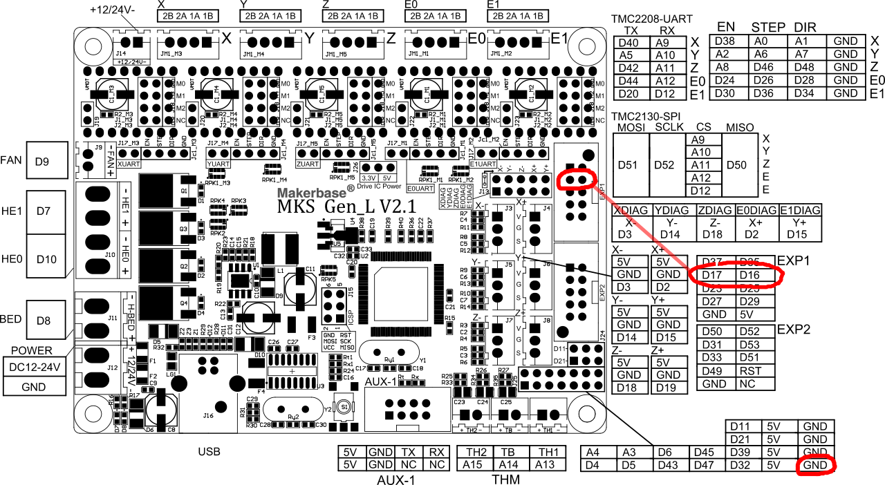 Gen v 1. MKS Gen l v2.1 перемычки. Плата MKS Gen l v2.1 схема. Makerbase MKS Gen_l v1.0 распиновка. MKS Gen l v2.1 Размеры.