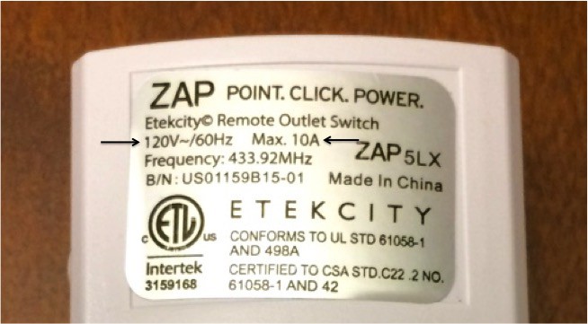 Etekcity Remote Outlet Switch (1 Outlet, 1 Remote)