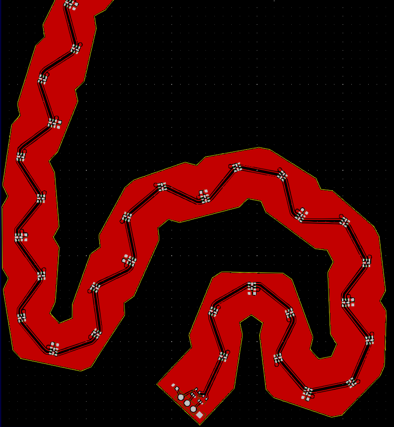 Flex PCB with traces laid out