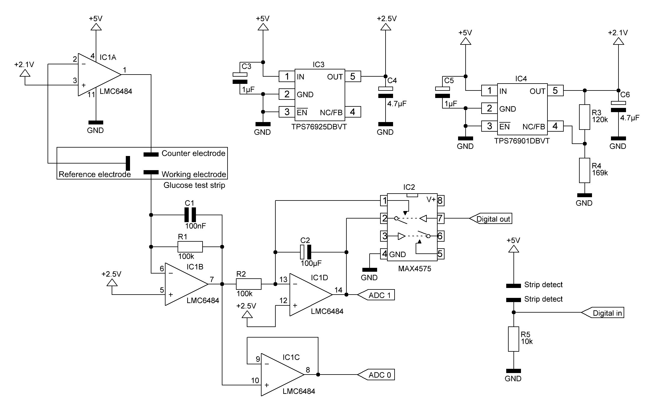 Basic glucose meter schematic | Details | Hackaday.io