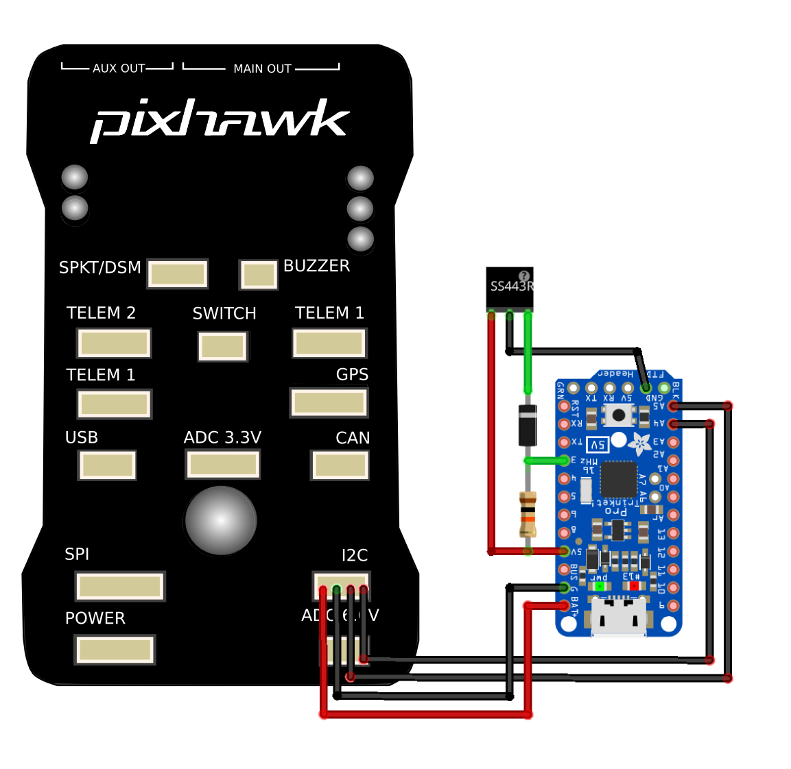 Схема подключения pixhawk 4