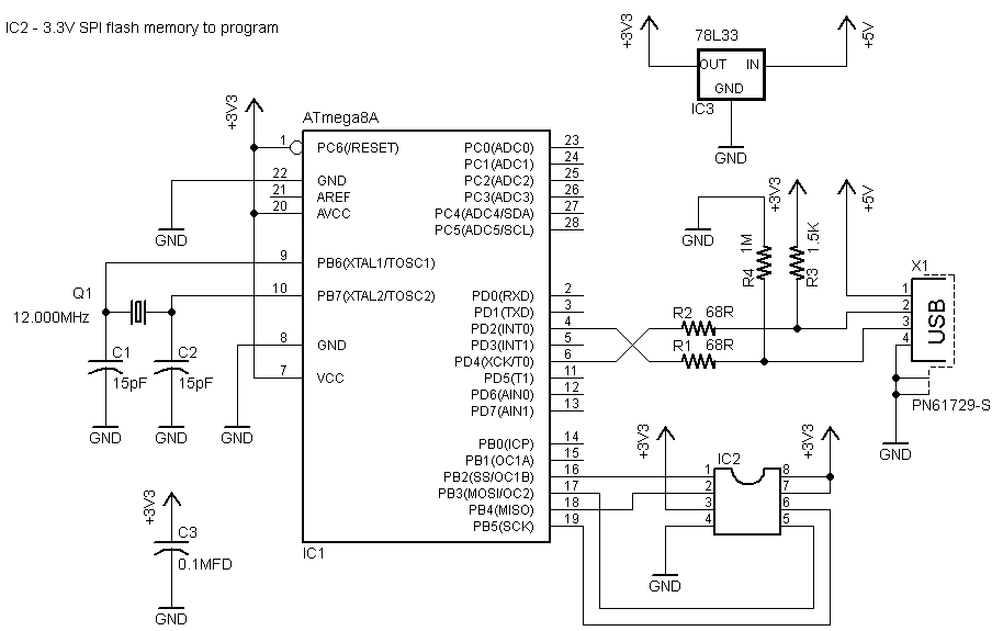 spi serial flash programmer schematic diagram