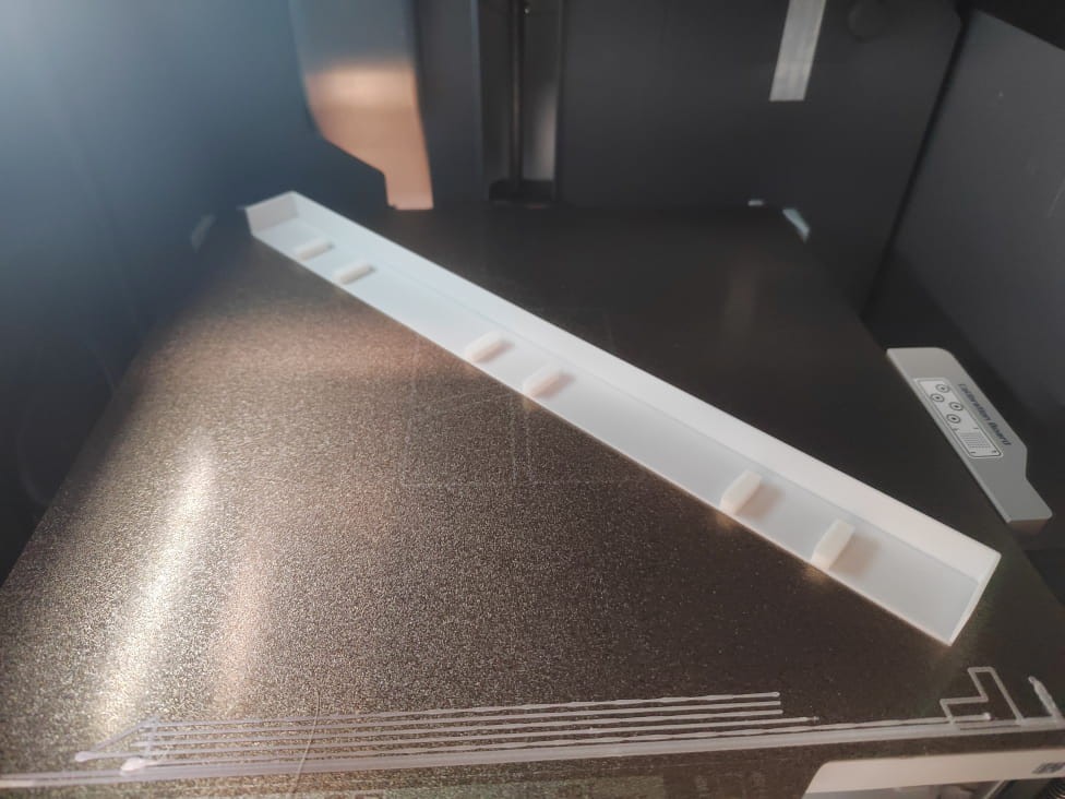 Printed object in the 3D printer.