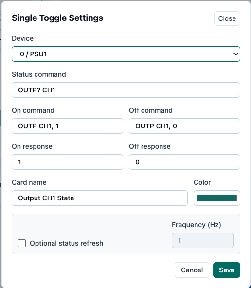 Single Toggle Widget Settings