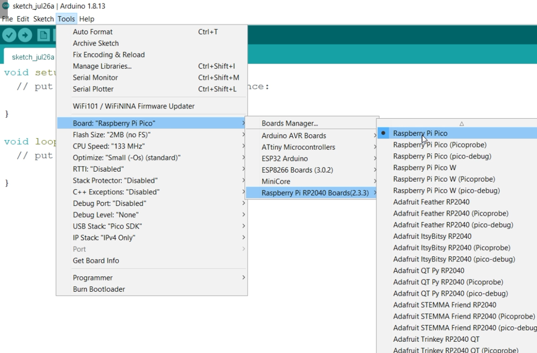 Program Raspberry Pi Pico Using Arduino IDE | Hackaday.io