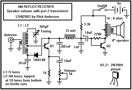 AM Radio Receiver with Three BC548 Transistors