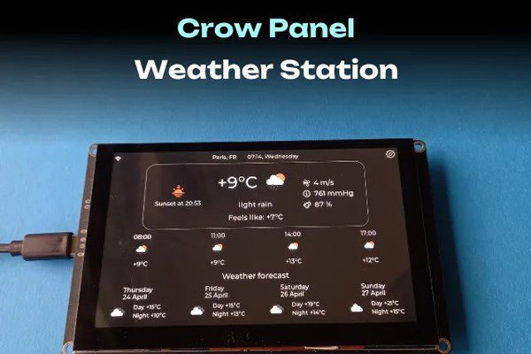 Simple Weather Station on CrowPanel Advance