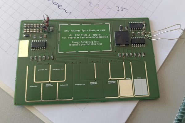 NFC powered synth businesscard