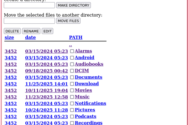 Web based file manager