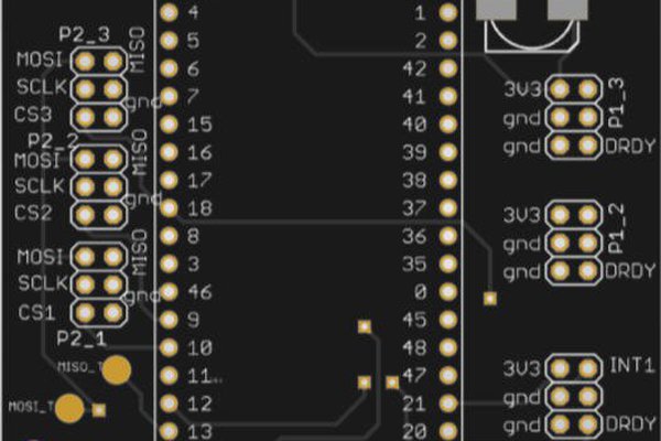 ESP32-S3 3 x ADXL357 acquisition board