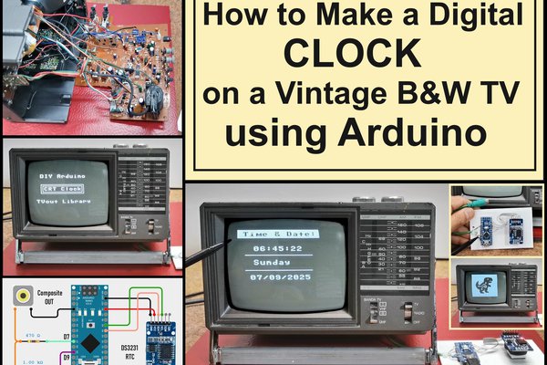 How to Make a Digital Clock on a Vintage B&W TV