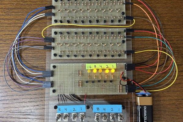 Discrete 4-bit adder