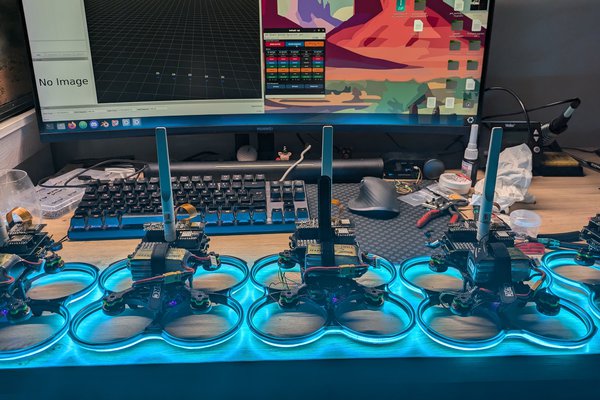 Open-Source 5-Drone PX4 Swarm, Onboard ESP32-P4&S3