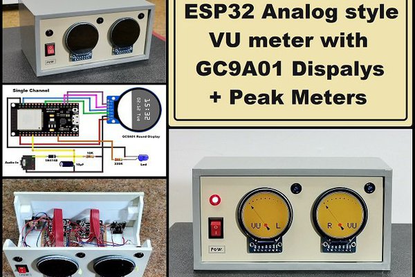 ESP32 Analog style VU meter with GC9A01 Round Disp