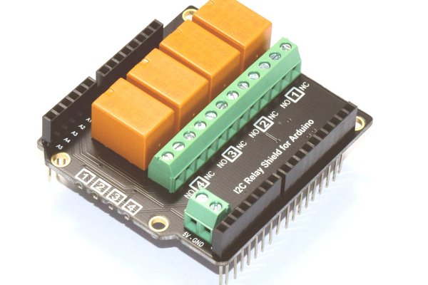 4-Channel, stackable I2C Relay Shield for Arduino