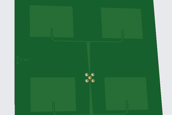 2.425 GHz 2×2 PCB Patch Antenna Array