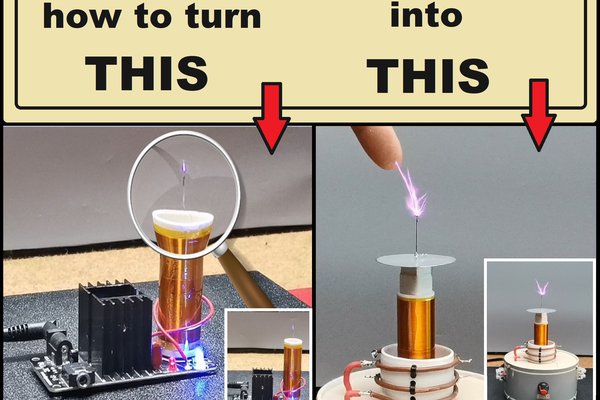 How to turn mini Tesla Coil  into a powerful SSTC
