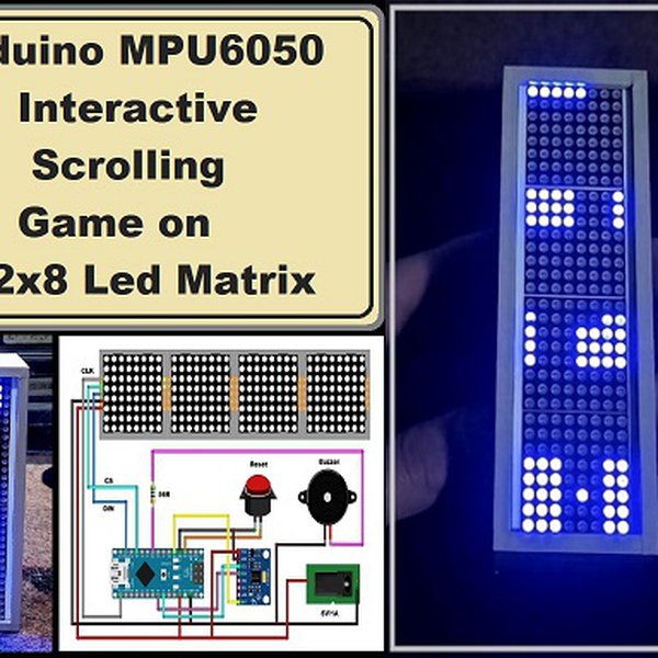 Arduino MPU6050 Interactive game on 32x8 Matrix | Hackaday.io