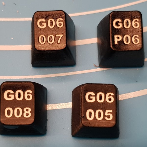Custom Retro-Keycaps with Character Inlays | Hackaday.io