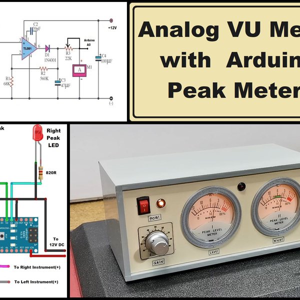 DIY Analog VU meter with Arduino peak meter | Hackaday.io