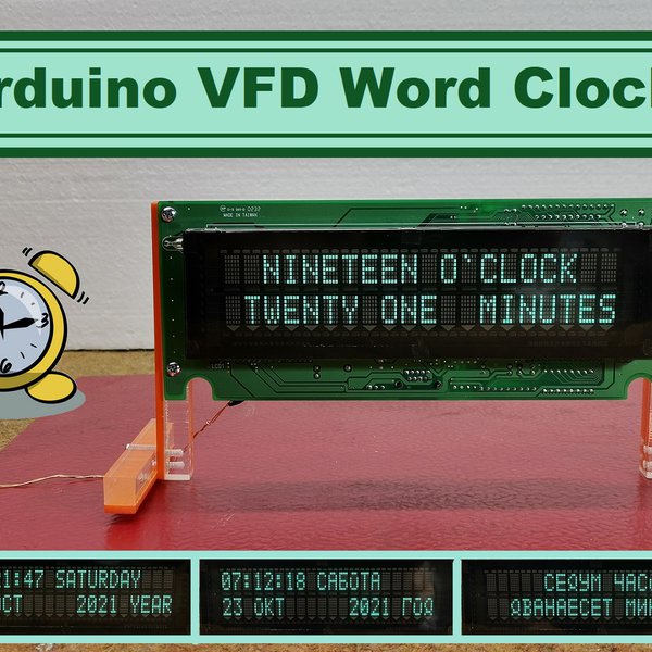 DIY Arduino Word Clock on unknown serial VFD displ | Hackaday.io