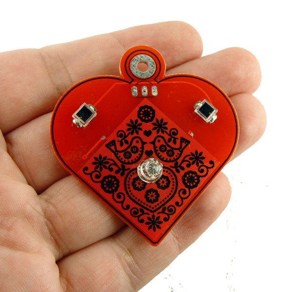 Solar-powered flashing LED heart pendant PCB coil | Hackaday.io