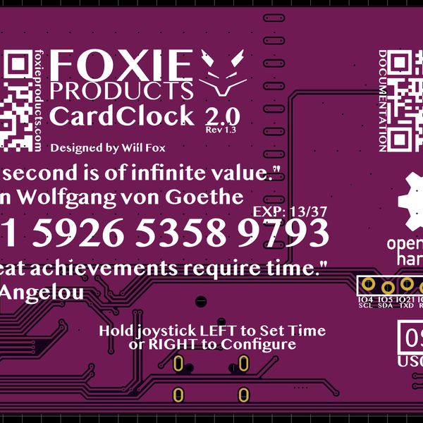 Foxie CardClock 2.0 | Hackaday.io